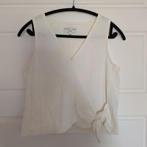 Madewell Cream Wrap Top